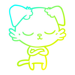 cold gradient line drawing cute cartoon dog