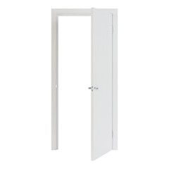 Interroom door isolated on white background. 3D rendering.