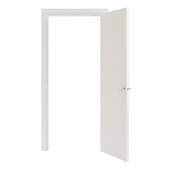 Interroom door isolated on white background. 3D rendering.