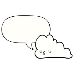 cute cartoon cloud and speech bubble