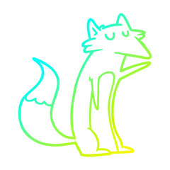 cold gradient line drawing cartoon fox