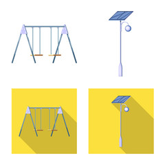 Vector illustration of urban and street icon. Collection of urban and relaxation stock symbol for web.