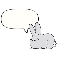 cartoon rabbit and speech bubble