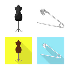 Isolated object of craft and handcraft symbol. Set of craft and industry stock vector illustration.