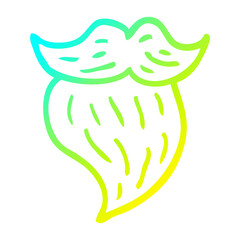 cold gradient line drawing cartoon mans facial brown beard