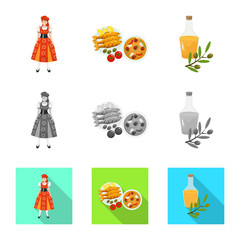 Vector design of and historic sign. Set of and country stock symbol for web.