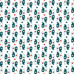 Seamless pattern of crank vector alien colored green red