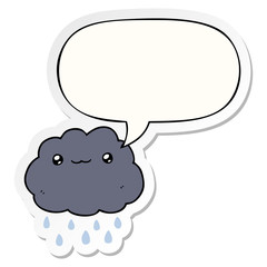 cartoon cloud and speech bubble sticker