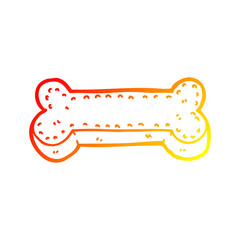 warm gradient line drawing cartoon dog biscuit