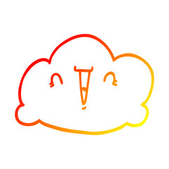 warm gradient line drawing cartoon cloud