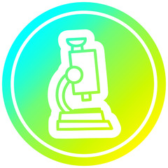 microscope and slide circular in cold gradient spectrum