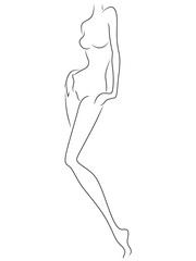 Sketch of slim female figure