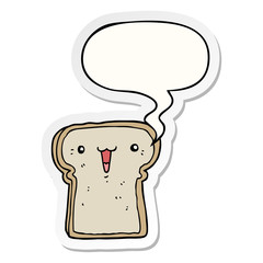 cute cartoon drawing and speech bubble sticker