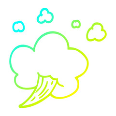 cold gradient line drawing cartoon gust of air