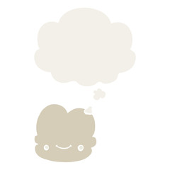 cartoon cloud and thought bubble in retro style