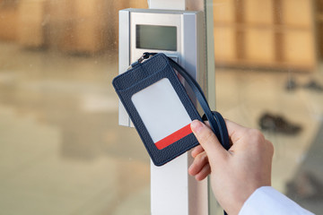 Conceptual image of security card contacting sensor.