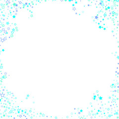 Blue, cyan, turquoise glitter stars confetti