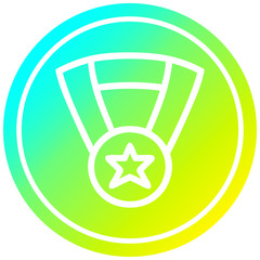 medal award circular in cold gradient spectrum