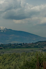 Village of Plana - Plana mountain and Vitosha in the distance Bulgaria