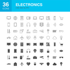 Electronics Line Web Glyph Icons