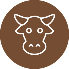 Cow Head Beef Outline Icon