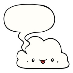 cute cartoon cloud and speech bubble