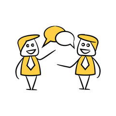 doodle stick figure businessman consulting 