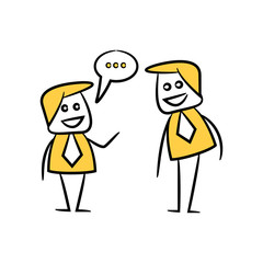 doodle stick figure businessman talking