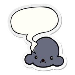 cartoon cloud and speech bubble sticker