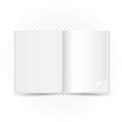 open white book transparent background
