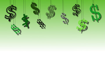 beautiful illustration with dollar sign on light background