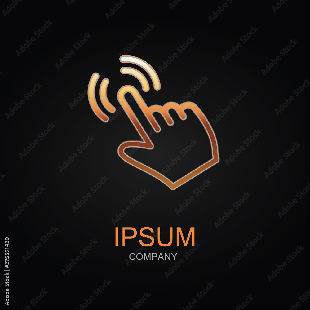 Poster click vector icon. design logo element. isolated on black background.