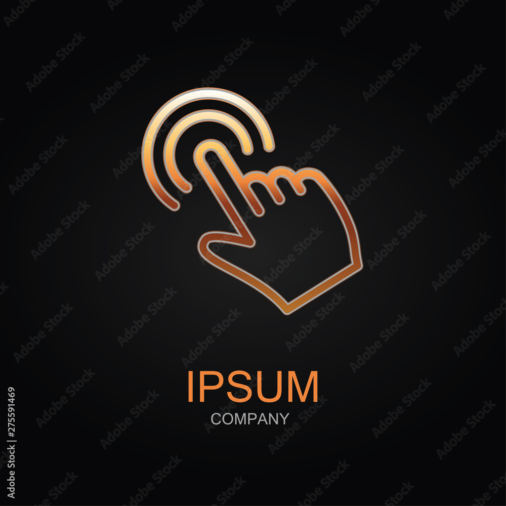 Poster click vector icon. design logo element. isolated on black background.