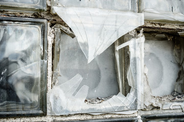 Broken glass box window