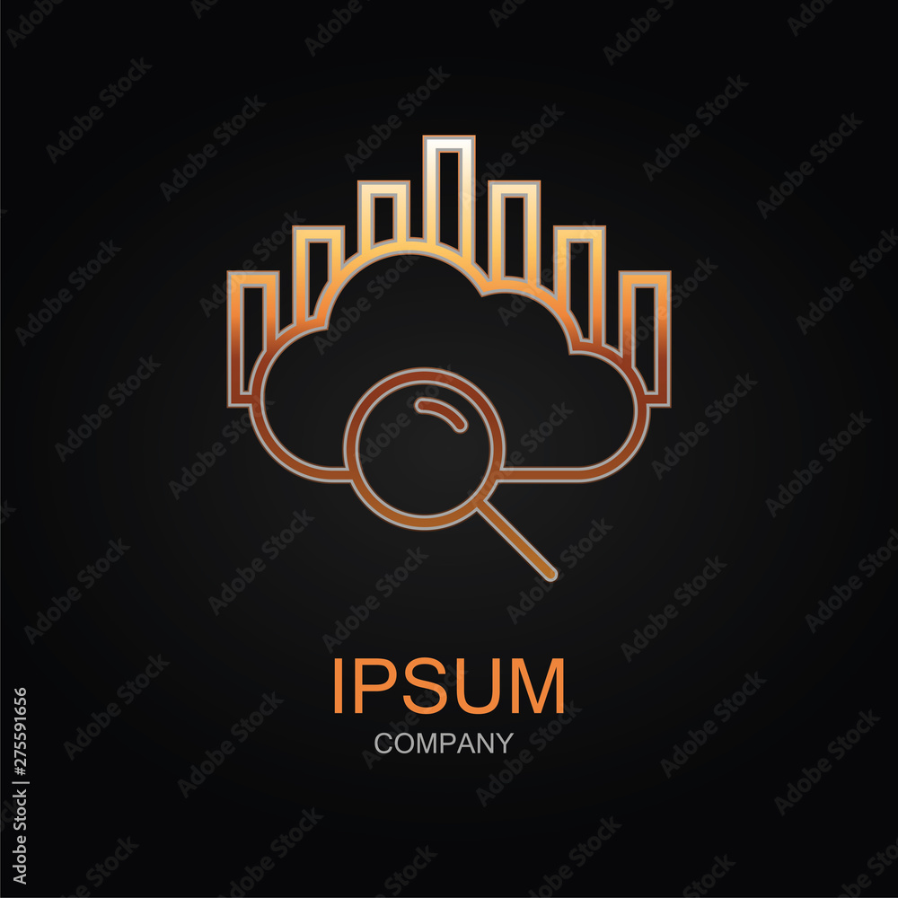 Poster data analysis vector icon. design logo element. isolated on black background.