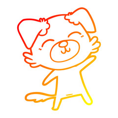 warm gradient line drawing cartoon dog