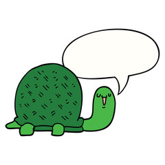 cute cartoon turtle and speech bubble