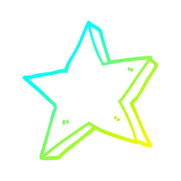 cold gradient line drawing cartoon star