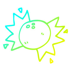 cold gradient line drawing cartoon bowling ball