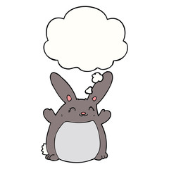 cartoon rabbit and thought bubble
