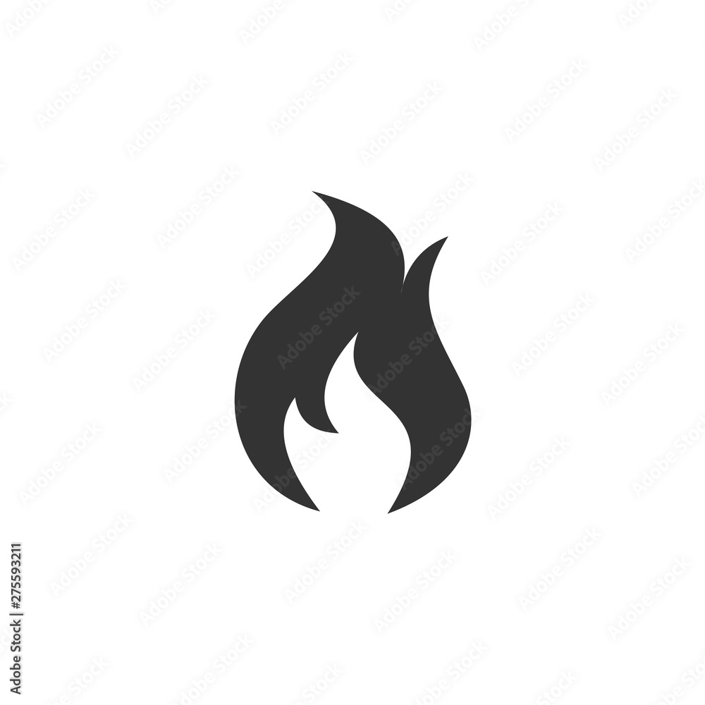 Poster fire flame icon template black color editable. fire flames symbol vector sign isolated on white back