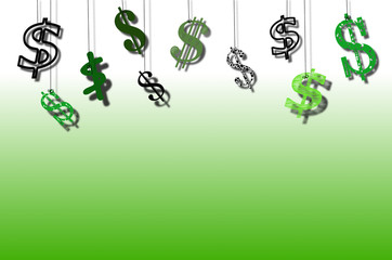 beautiful illustration with dollar sign on light background