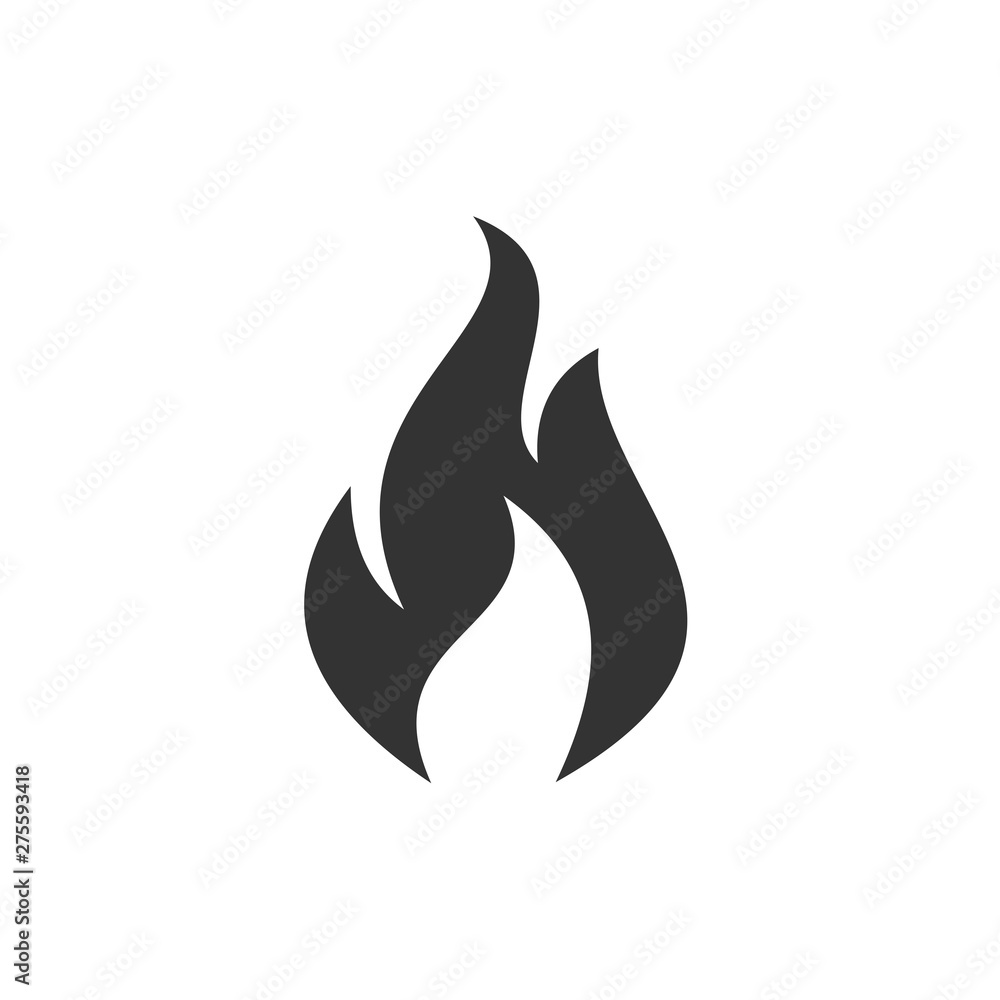 Poster fire flame icon template black color editable. fire flames symbol vector sign isolated on white back