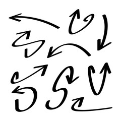 hand drawn arrows vector