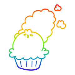 rainbow gradient line drawing cute cartoon pie