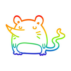 rainbow gradient line drawing cartoon mouse