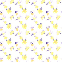 yellow warm simple plain vector smooth flowers in seamless pattern