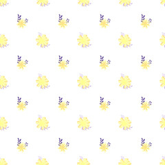 yellow warm simple plain vector smooth flowers in seamless pattern