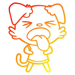 warm gradient line drawing cartoon disgusted dog