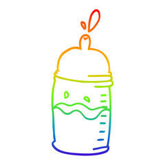 rainbow gradient line drawing cartoon baby bottle